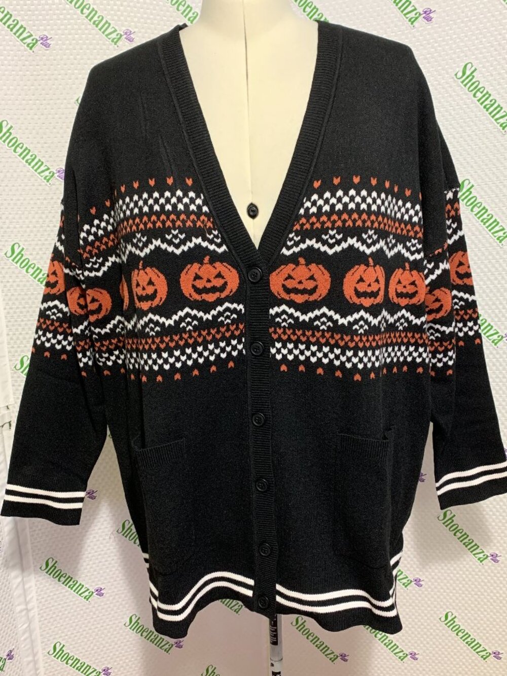 Torrid Sweater Cardigan Jack-O'-Lantern Halloween Pumpkin Pockets Plus 5 28